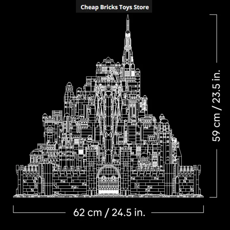Cheapest 2026 Requiring Assembly 8278pcs Minas Tirith Bricks Building Blocks The City Capital Trendy Model Gifts for Adults Toys - Image 2
