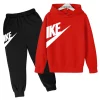 Children 3-12 Years Old Autumn Hoodie Long-sleeved Boys Girls Toddler Sports Coat Top+Pants Stylish Casual Sweatshirt Set