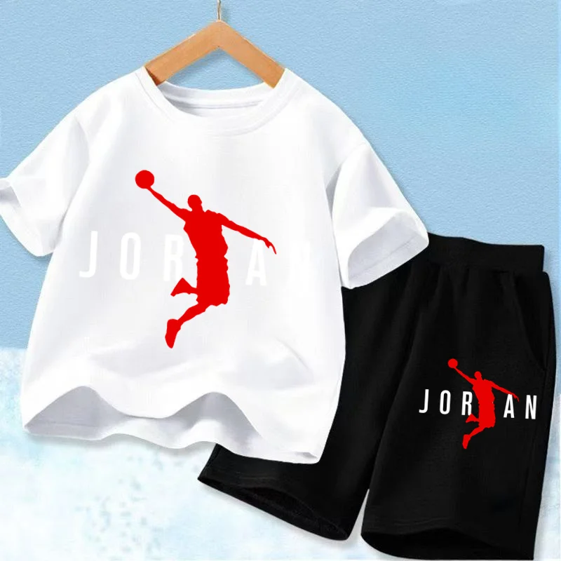 Children Clothes letters Print T-shirt 3-12Yrs Boys Girls Short-sleeved Top+Shorts Casual Fashion Sports Set Clothing - Image 2
