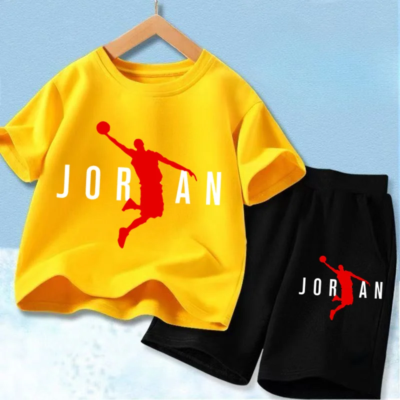Children Clothes letters Print T-shirt 3-12Yrs Boys Girls Short-sleeved Top+Shorts Casual Fashion Sports Set Clothing - Image 4
