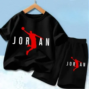 Children Clothes letters Print T-shirt 3-12Yrs Boys Girls Short-sleeved Top+Shorts Casual Fashion Sports Set Clothing