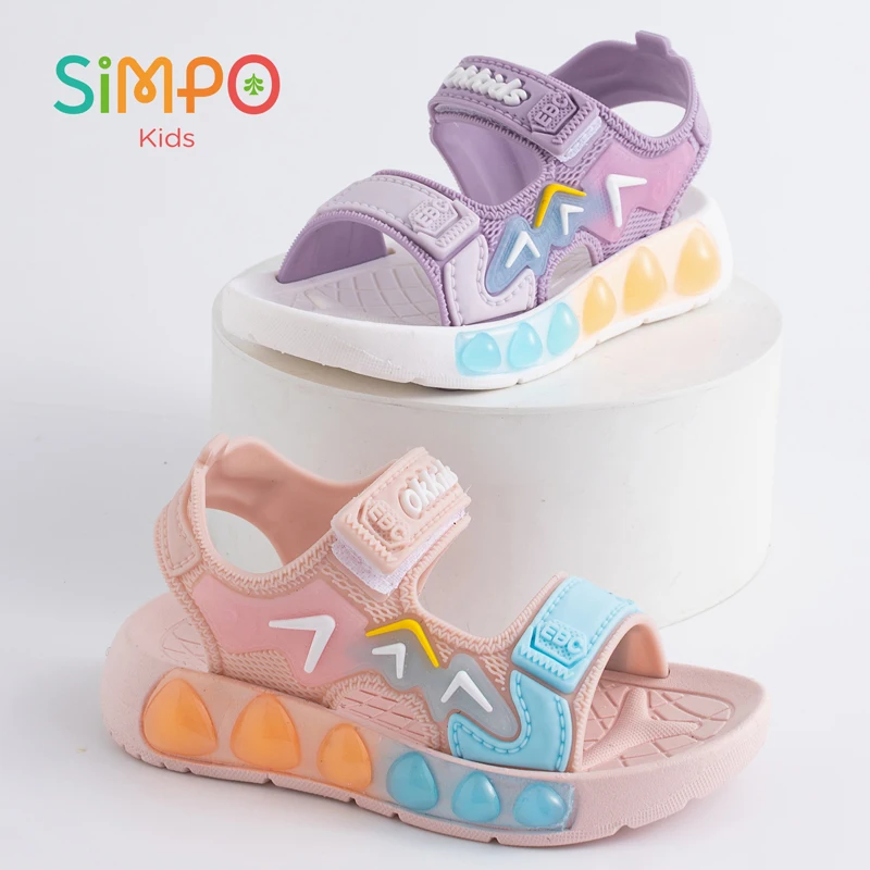 Children' Fashion Sport Sandals Geometric Patterns Breathable Wear-resistant Soft Shoes With Adjustable Velcro For Boys & Girls - Image 4