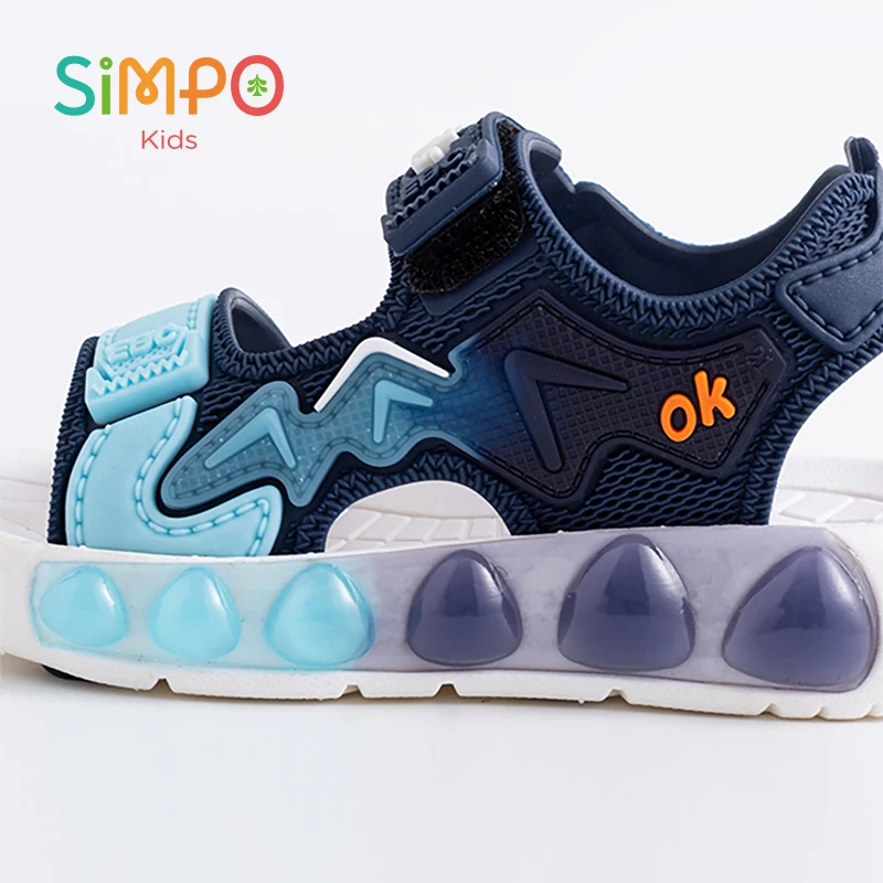 Children' Fashion Sport Sandals Geometric Patterns Breathable Wear-resistant Soft Shoes With Adjustable Velcro For Boys & Girls - Image 3
