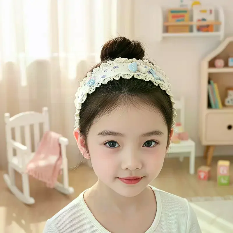 Children Girl Broken Hair Bangs Floral Sticker Headband Girl Headgear Hair Band For Washing Face Hair Accessories - Image 2