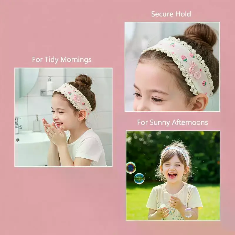 Children Girl Broken Hair Bangs Floral Sticker Headband Girl Headgear Hair Band For Washing Face Hair Accessories - Image 4