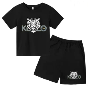 Children Summer Clothes Tiger Print T-shirt 3-12Yrs Boys Girls Short-sleeved Top+Shorts Casual Brand Fashion Sports Set Clothing