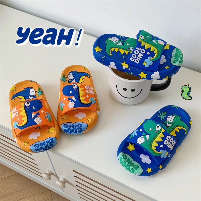 Children's Flip Flops Cartoon One Word Flip Flops Summer for Boys and Girls at Home, Indoor Shower, Non Slip Soft Soled Slippers - Image 2