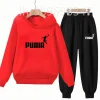 Children's Hoodies Top+Trousers Suit Girls Boy Age 3-12 Coat Casual Toddler Sweatshirt Hood Black Long Sleeves Clothing