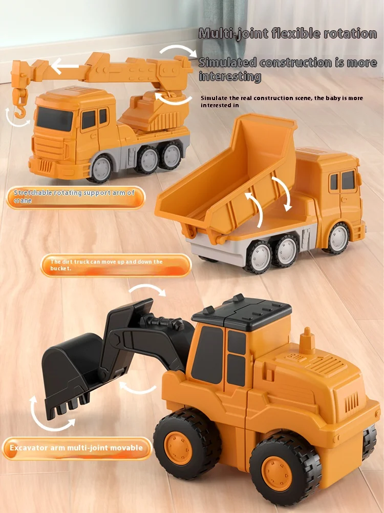 Children's Magnetic Toys Boys Building Block Assembly Construction Vehicles Deformable Robots Puzzle Toys Birthday Gift - Image 2