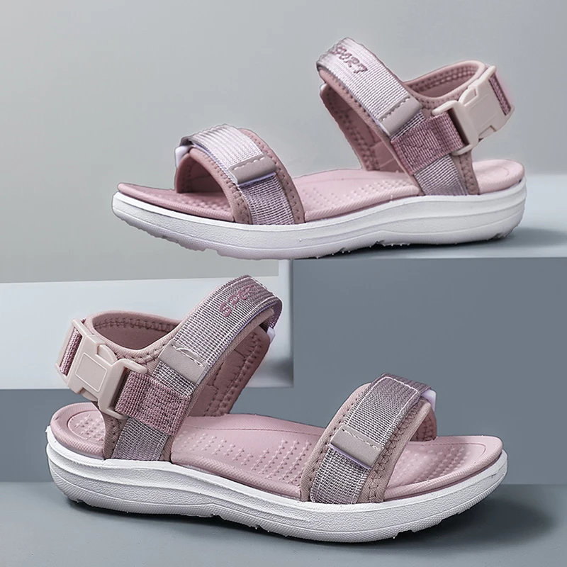 Children's Sport Sandals for Boys and Girls Soft Sole Non-slip Flat Beach Shoes Outdoor Breathable Flat Walking Sandals