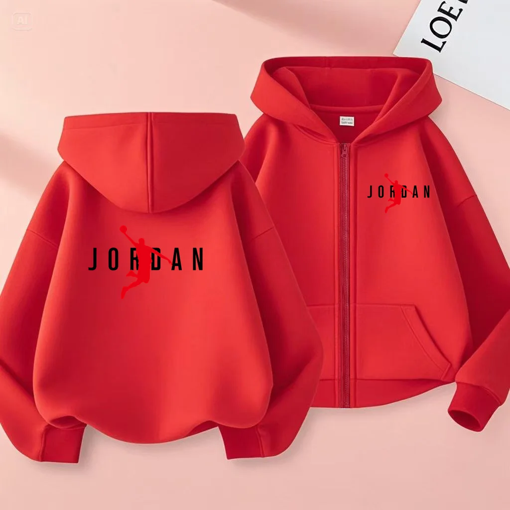 Children's Sportswear, Loose Sports Jackets, Boys and Girls Aged 3 to 12, Zipper Sportswear and Hoodies for Teenagers - Image 5