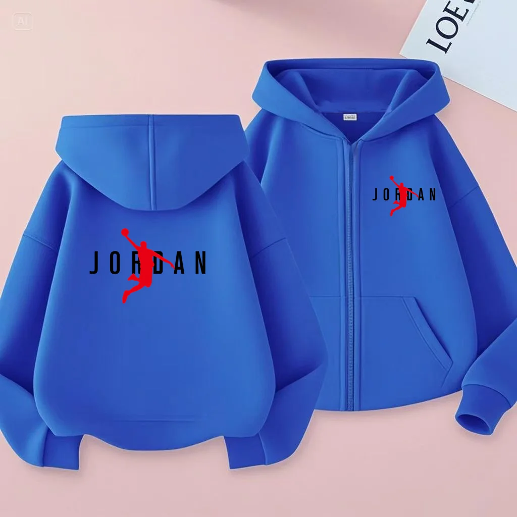 Children's Sportswear, Loose Sports Jackets, Boys and Girls Aged 3 to 12, Zipper Sportswear and Hoodies for Teenagers - Image 6