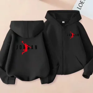 Children's Sportswear, Loose Sports Jackets, Boys and Girls Aged 3 to 12, Zipper Sportswear and Hoodies for Teenagers