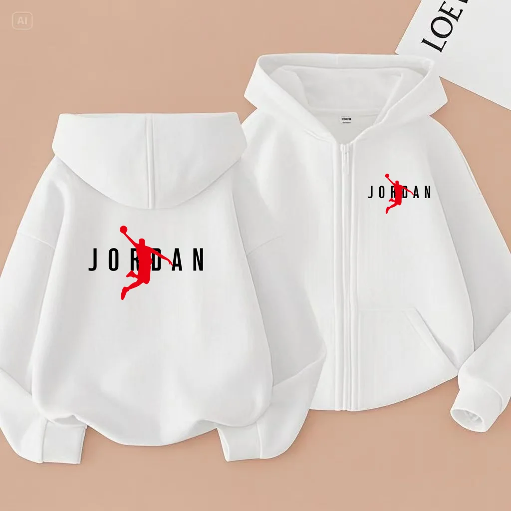 Children's Sportswear, Loose Sports Jackets, Boys and Girls Aged 3 to 12, Zipper Sportswear and Hoodies for Teenagers - Image 4