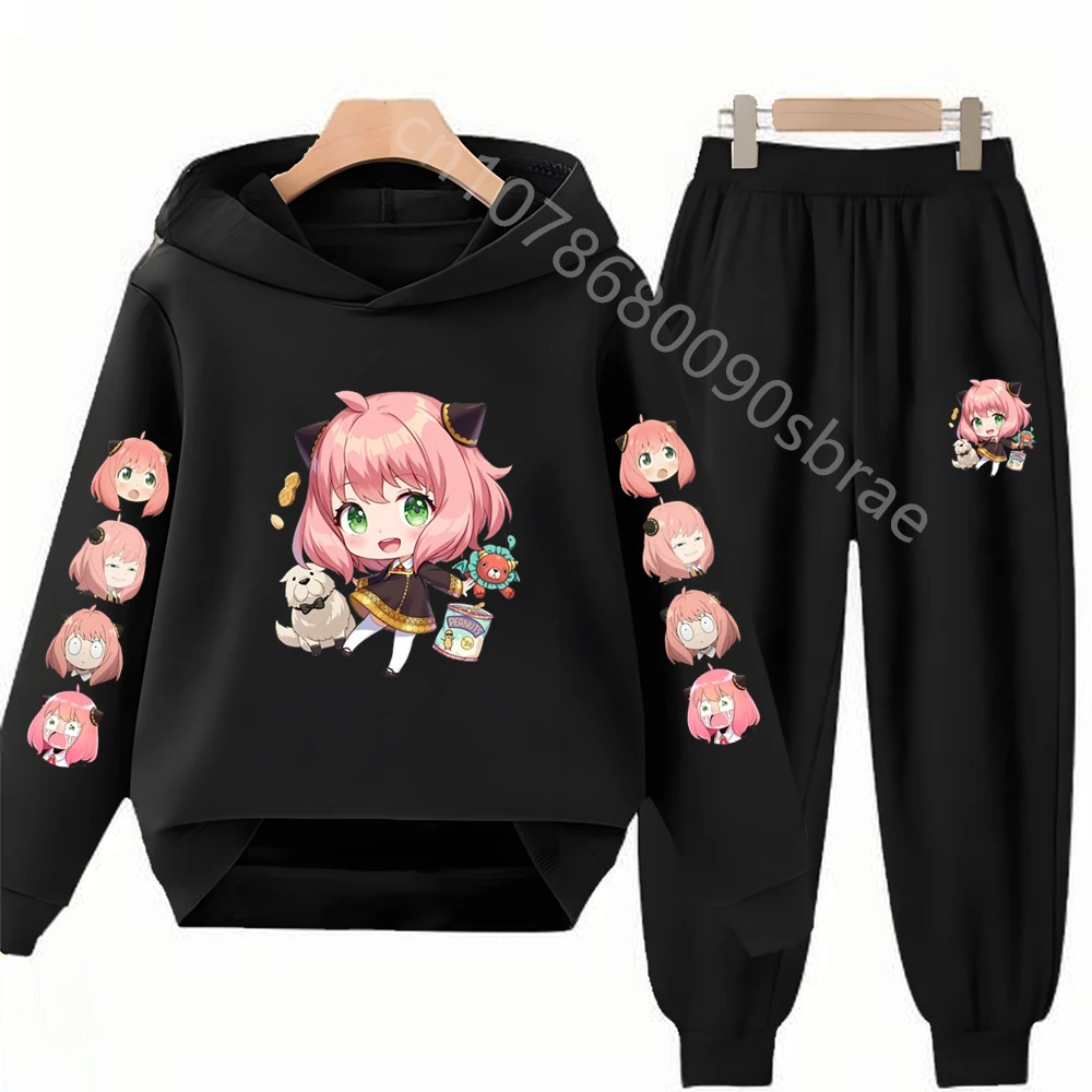 Children's Top and Bottom Suit Anime Spy X Family Hoodies Girls Boy Age 3-12 Coat Casual Toddler Sweatshirt Hood Clothing - Image 3