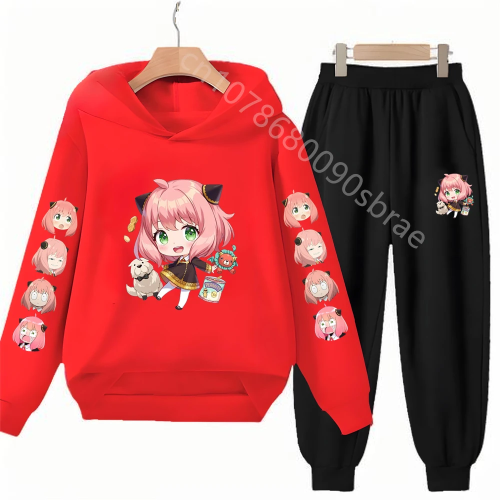 Children's Top and Bottom Suit Anime Spy X Family Hoodies Girls Boy Age 3-12 Coat Casual Toddler Sweatshirt Hood Clothing - Image 4