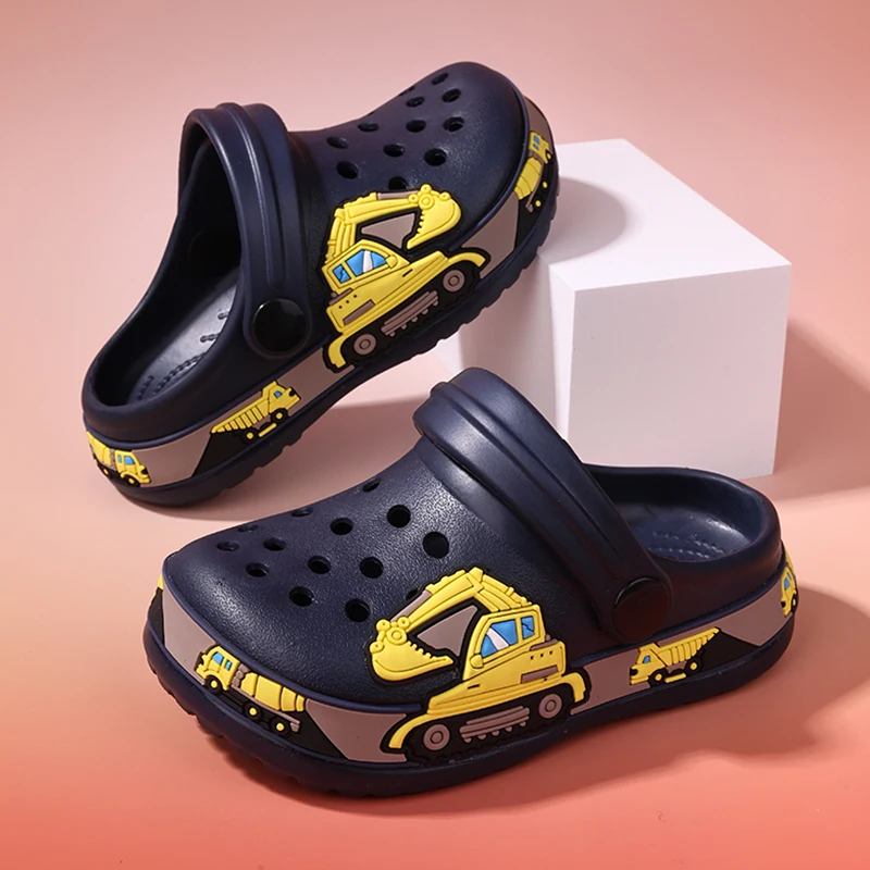 Children's shoes, boys and girls, summer fashion beach slippers, soft soles, breathable, middle-aged and older children's dinosa - Image 2
