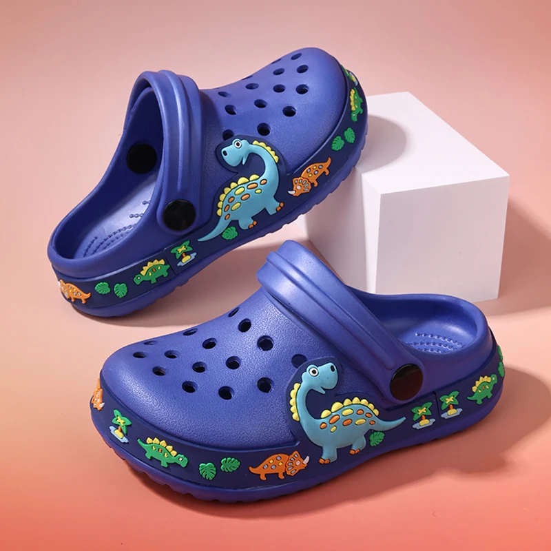 Children's shoes, boys and girls, summer fashion beach slippers, soft soles, breathable, middle-aged and older children's dinosa - Image 3