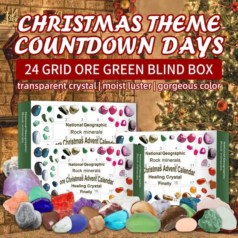 Christmas Advent Calendar 2026 Crystals 24 Days Rock Collection Countdown Calendar for Kids and Adults, Gem & Crystals Toys Gift - Image 2