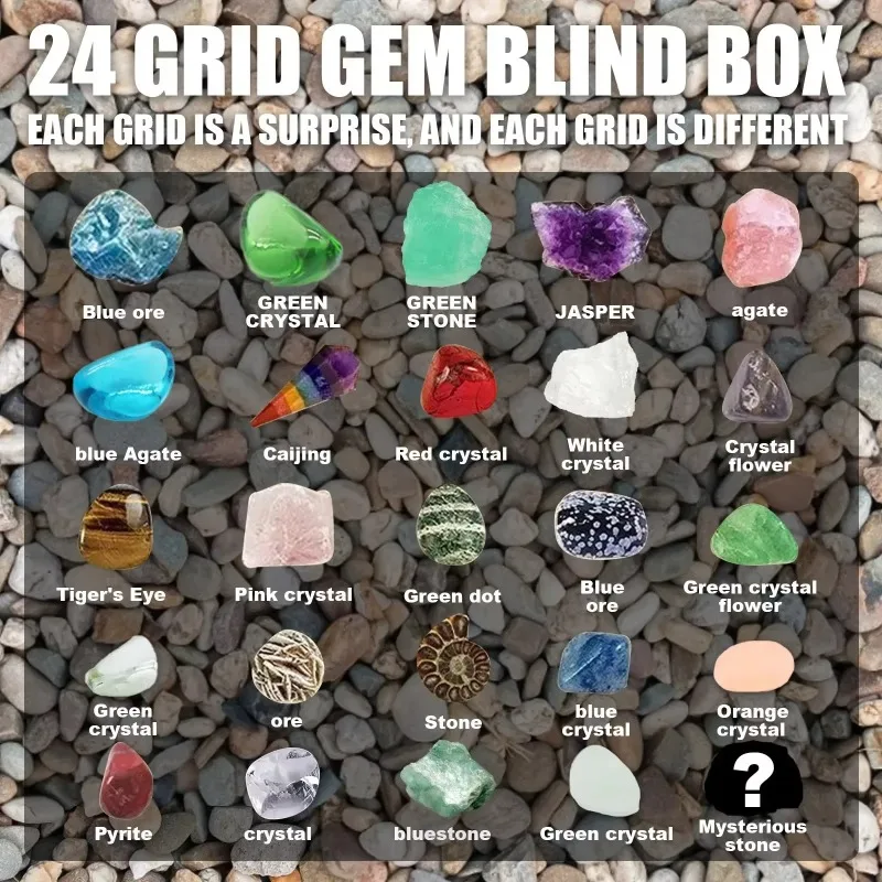 Christmas Advent Calendar 2026 Crystals 24 Days Rock Collection Countdown Calendar for Kids and Adults, Gem & Crystals Toys Gift - Image 3