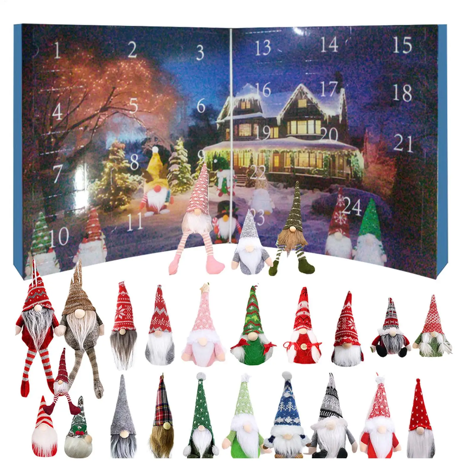 Christmas Advent Calendar 24-day Christmas Countdown Calendar Gnome Dolls Plush Toy 2026 New Year Holidays Kids Party Gifts Box - Image 3