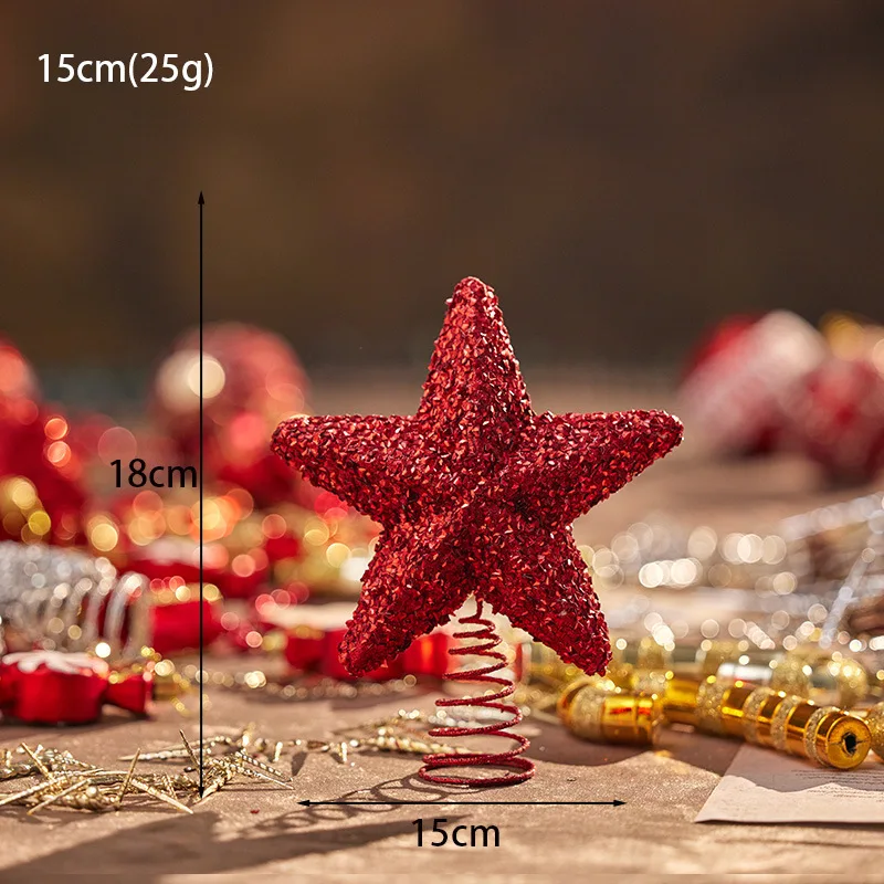 Christmas Ball Set Red Champagne Gold 5pcs/Lot Decoration Christmas Tree 15/20cm Tree Top Star Light Gift Pendant Foam Props - Image 4