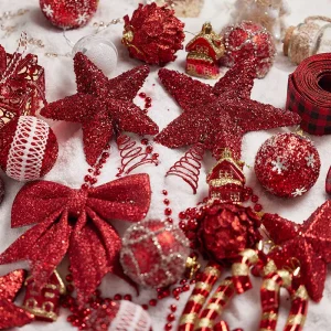 Christmas Ball Set Red Champagne Gold 5pcs/Lot Decoration Christmas Tree 15/20cm Tree Top Star Light Gift Pendant Foam Props