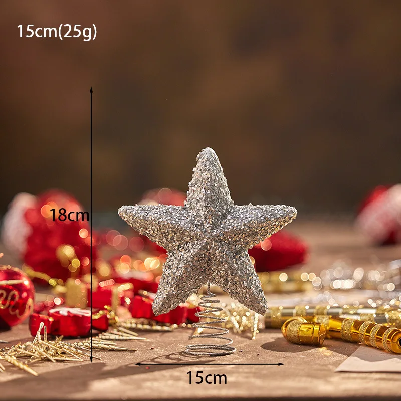 Christmas Ball Set Red Champagne Gold 5pcs/Lot Decoration Christmas Tree 15/20cm Tree Top Star Light Gift Pendant Foam Props - Image 6