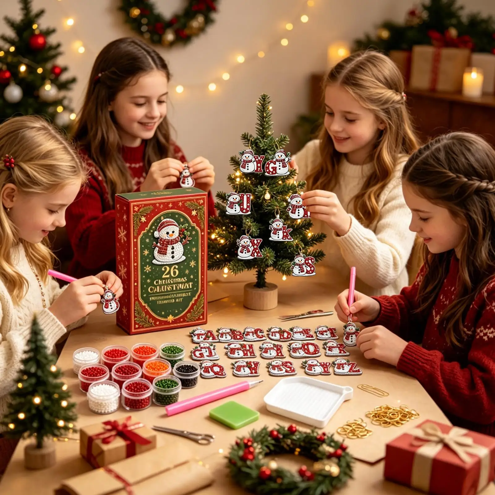 Christmas Calendar Advent 2026 26 Days Snowman DIY Craft Supplies 26 Days Of Countdown To Christmas Calendar For Kids Family - Image 2