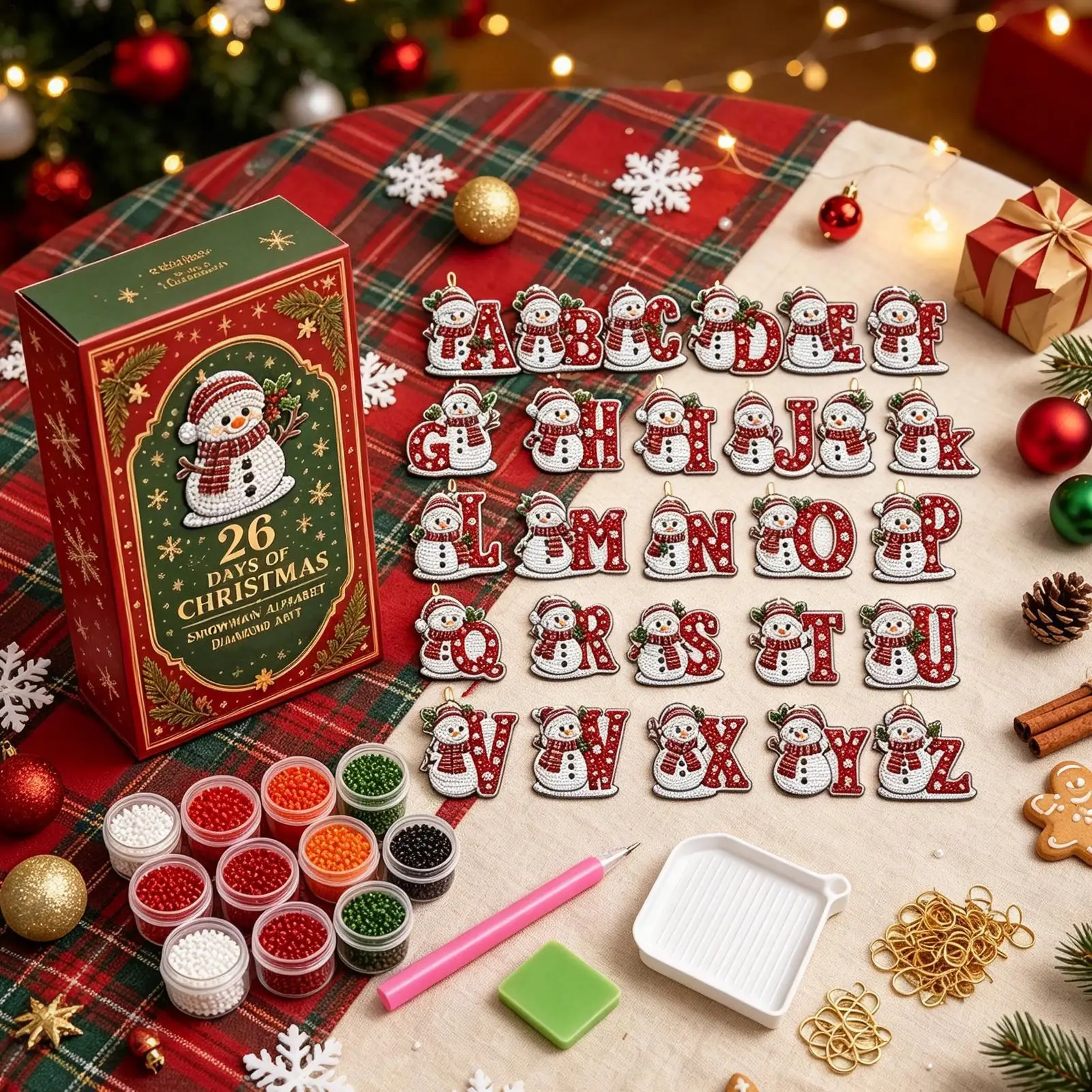 Christmas Calendar Advent 2026 26 Days Snowman DIY Craft Supplies 26 Days Of Countdown To Christmas Calendar For Kids Family - Image 3