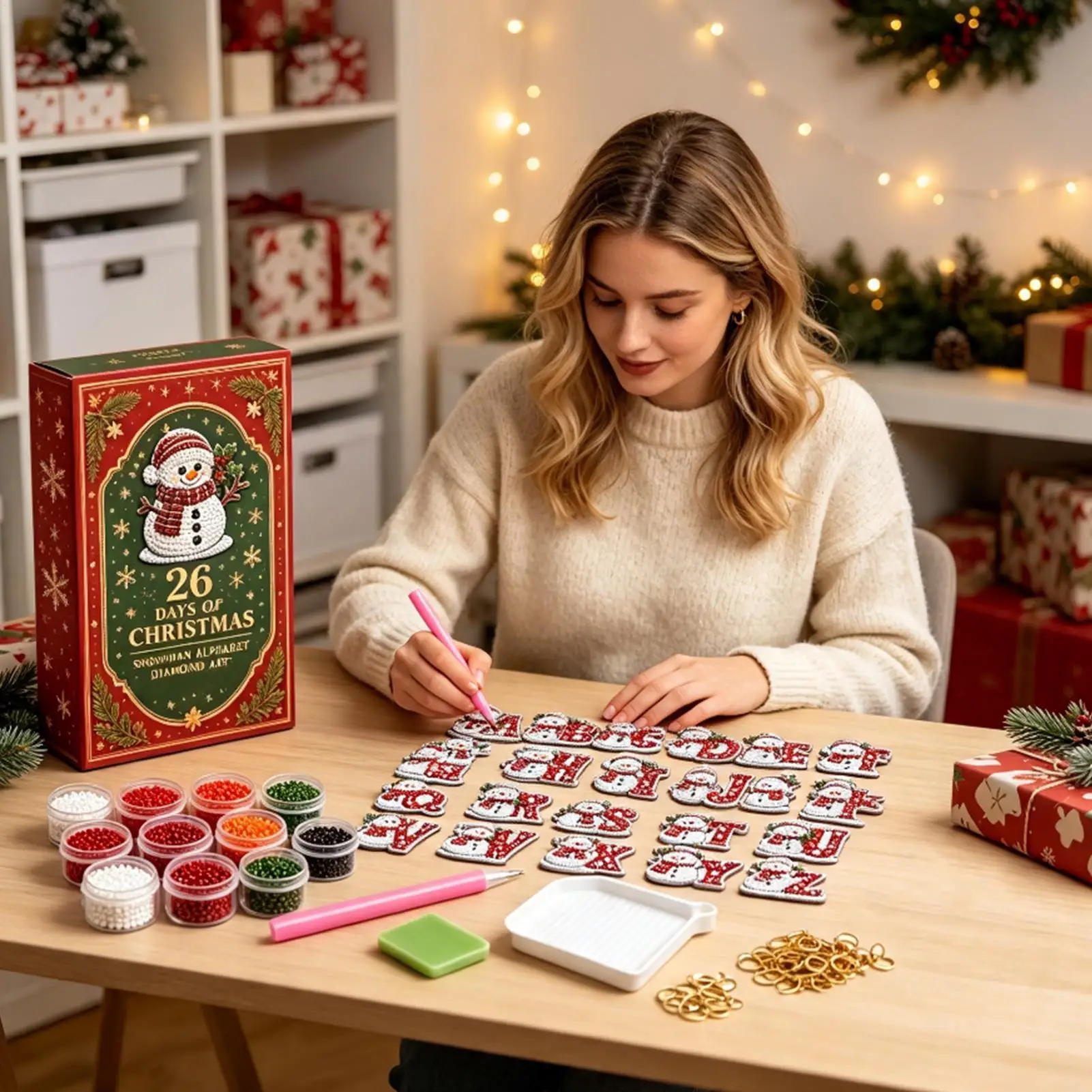 Christmas Calendar Countdown 2026 26 Days DIY Advent Rhinestone Ornaments Countdown Calendar Christmas Tree Ornaments For Kids - Image 2