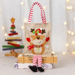 Christmas Candy Handbag Cartoon Santa Claus Snowman Elk Xmas Tree Sack Gifts Bag Merry Christmas Decor Happy New Year 2026