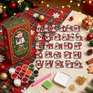 Christmas Countdown 2026 26 Days DIY Advent Rhinestone Ornaments Countdown Calendar Christmas Tree Ornaments For Kids Family