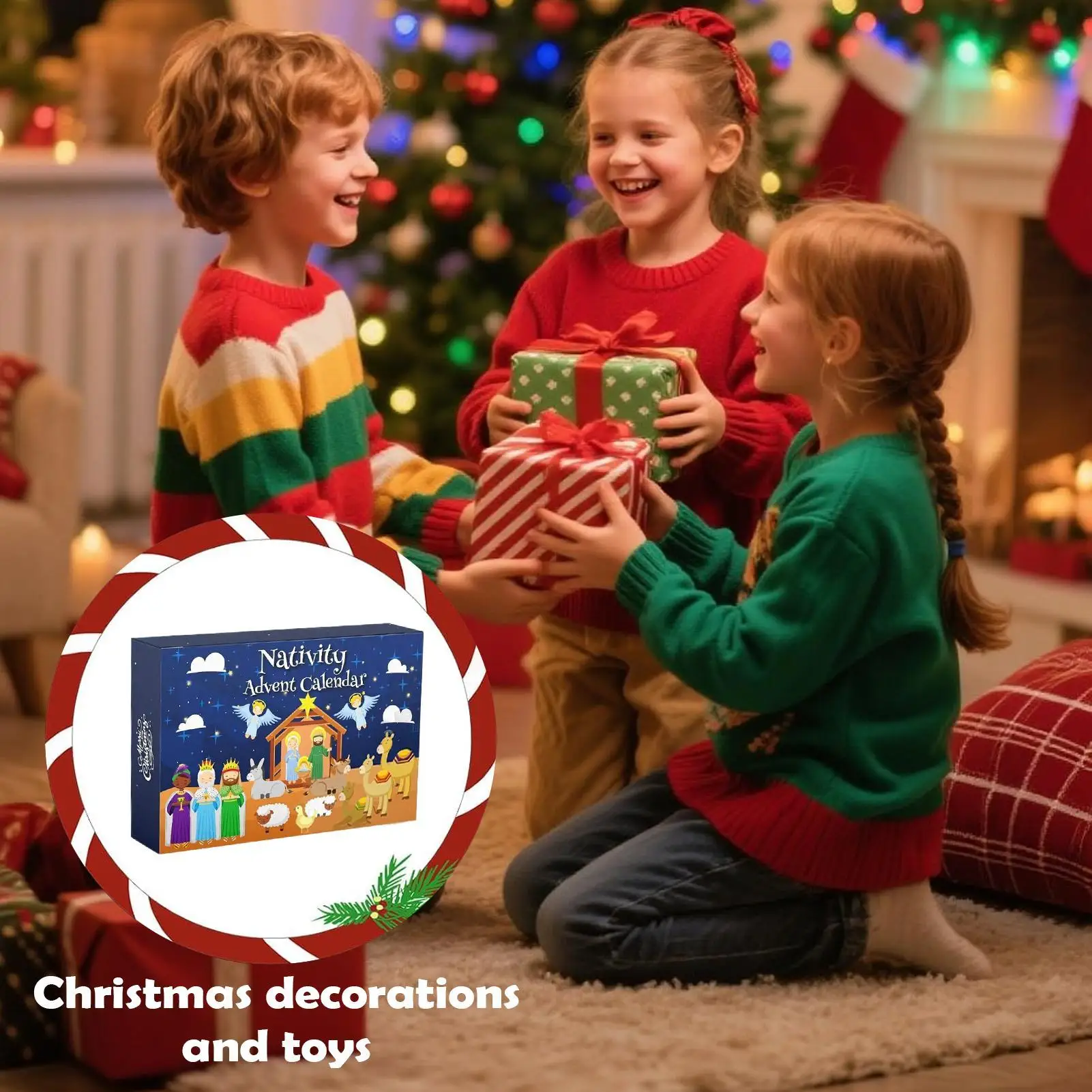 Christmas Countdown Advent 2026 Advent Nativity Toys Jesus Scene Christmas Calendar Toys For Kids Bedroom Living Room Classroom - Image 4