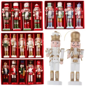 Christmas Decorations Pecan Soldier Hanging Christmas Wooden Ornaments New Year Party Gifts Accessory Home Xmas Tree Party Decor