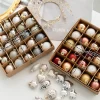 Christmas Decorative Glass Plastic 4Cm Christmas Ball Shaped Ball Decorative Ball Combination Package Photography Props Gifts