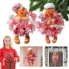 Christmas Door Wreath Christmas Gingerbread Man Doll Wreath Christmas Gingerbread Hanging Sign Christmas Front Door Decorations