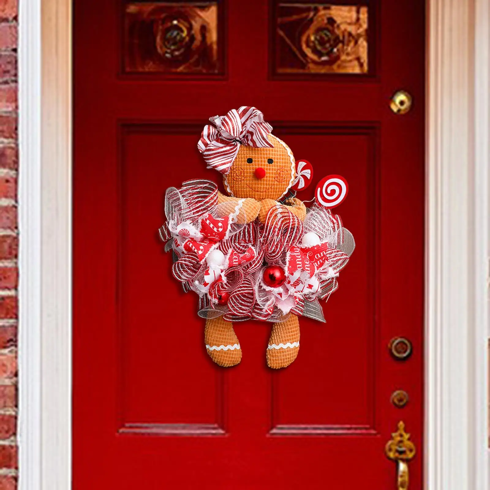Christmas Wreaths for Front Door Soft Material Christmas Figure Decoration for Christmas Gifts Door Knobs Xmas Outdoor Indoor