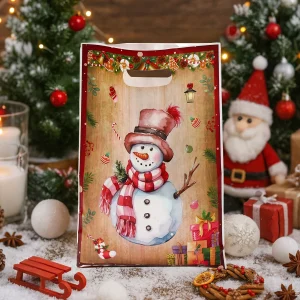 Christmas Gift Bag Happy 2026 New Year Gift Candy Plastic Bag Laser Printing Christmas Package Decoration Xmas Navidad Bag