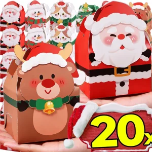 Christmas Gift Bags Square Cardstock Sturdy Reusable Eco Easy Use Space Saving Perfect Christmas Gift Wrapping Storage Presents
