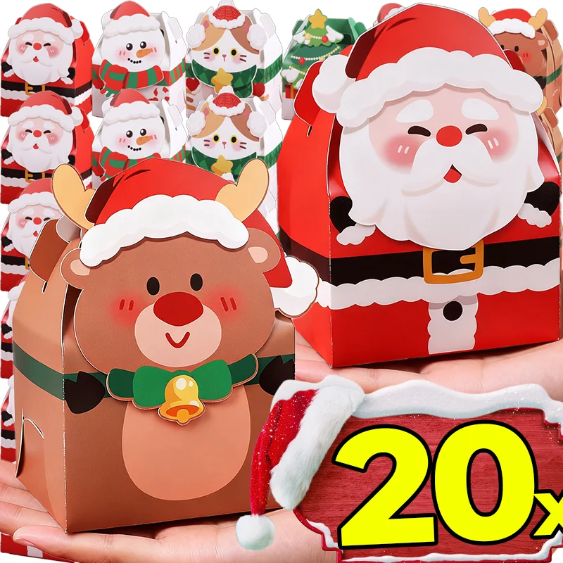 Christmas Gift Bags Square Cardstock Sturdy Reusable Eco Easy Use Space Saving Perfect Christmas Gift Wrapping Storage Presents