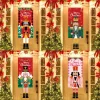 Christmas Nutcracker Hanging Flag Navidad Natal Noel Door Hanging Pendant Merry Christmas Decoration For Home 2024 New Year 2025