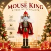 Christmas Nutcracker Wooden Nutcracker Ornament King Cloak Mouse Theme Figure Handcraft Home Office Desktop Xmas Decoration Gift
