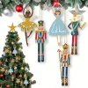 Christmas Nutcracker Wooden Ornaments Xmas Tree Hanging Pendant Ballet Girl Mouse King Decor for Home Party Holiday Decoration