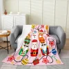 Christmas Plush Throw Blanket The Nutcracker Flannel Blanket Baby Santa Claus All Season Cute Deer for Couch Bed Sofa Bedroom