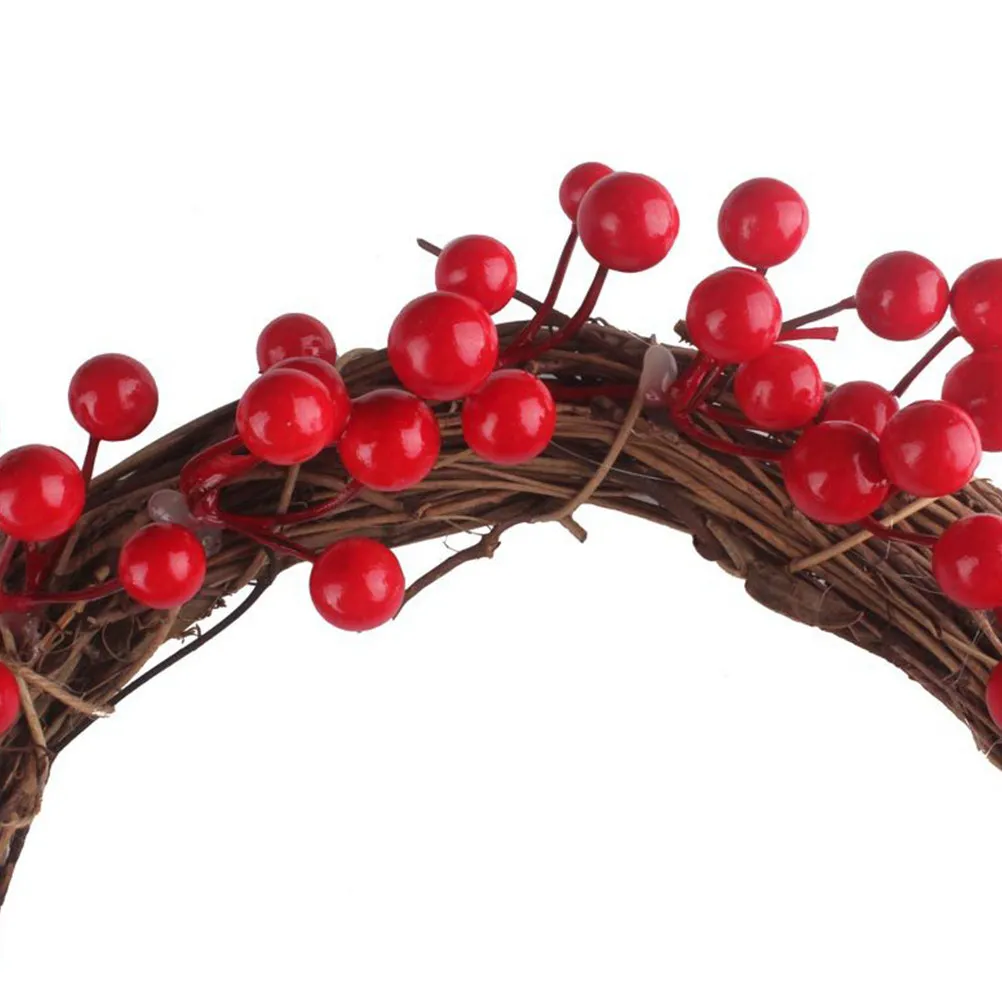 Christmas Simulation Berry Wreath Red Beaded Garland Artificial Berry Ring Red Berries Rustic Thanksgiving Fall Wedding - Image 5