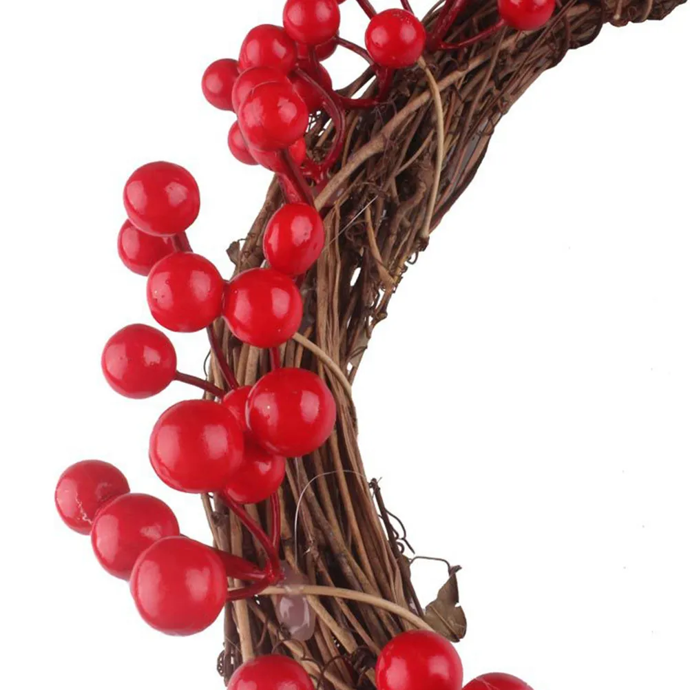 Christmas Simulation Berry Wreath Red Beaded Garland Artificial Berry Ring Red Berries Rustic Thanksgiving Fall Wedding - Image 6