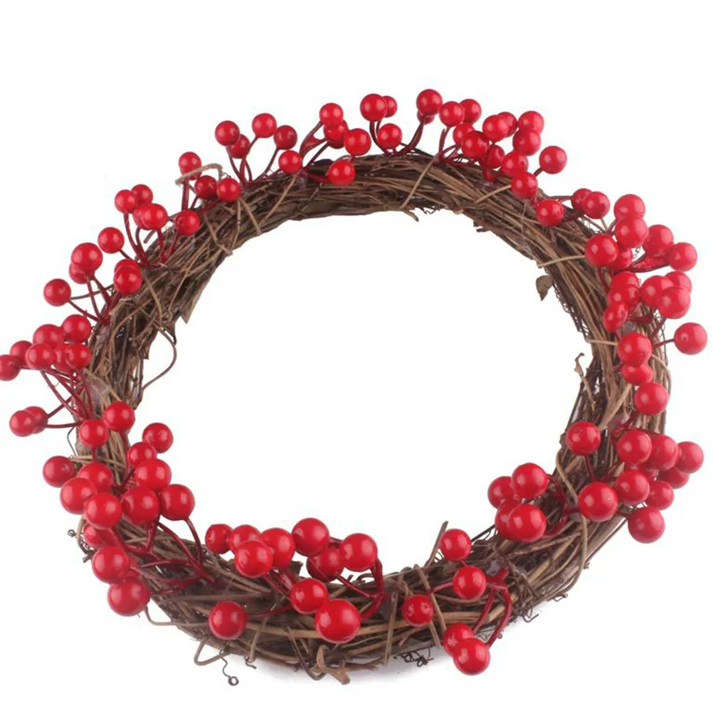 Christmas Simulation Berry Wreath Red Beaded Garland Artificial Berry Ring Red Berries Rustic Thanksgiving Fall Wedding - Image 4