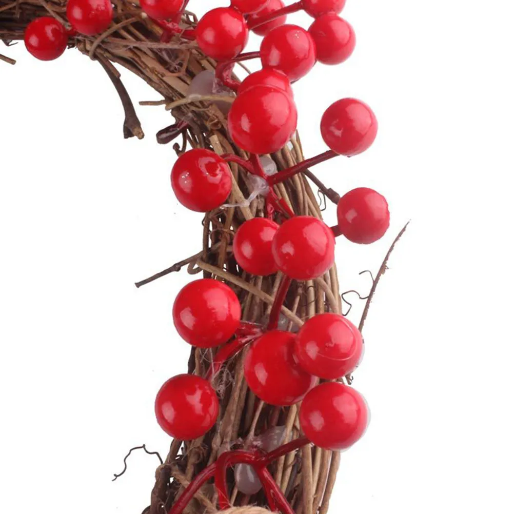 Christmas Simulation Berry Wreath Red Beaded Garland Artificial Berry Ring Red Berries Rustic Thanksgiving Fall Wedding