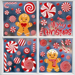 Christmas Stickers Electrostatic Window Stickers Mirror Stickers Provide Picture Package Pvc Christmas Candy Theme